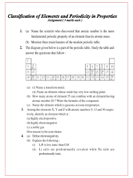 For theory part of modern periodic table you can watch. 11 Chemistry Chapter 3 Assignment 2 Periodic Table Boron