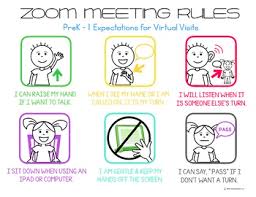 Zoom Meeting Rules Prek 5 Expectations For Virtual Visits Distance Learning Rules For Kids Preschool Rules Preschool Technology