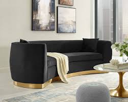 Black And Gold Couch Antonsen Black Velvet Sofa Gold Base Gold Sofa Curved Sofa Modern Curved Sofa