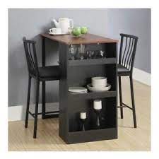 Ambassador bar height bistro table, medium brown cherry. Pub Dining Table Set Space Saver Counter Height Kitchen Breakfast Bistro Bar Ebay