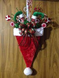 Christmas Santa Hat Door Hanger By Imaginedbydonna On Etsy Christmas Ornaments Christmas Diy Christmas Crafts