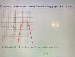 Solved Complete The Statements Using The Following Graph Chegg Com