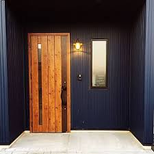 玄関 入り口 ガルバリウム 人感センサーライト マリンライトのインテリア実例 2015 06 10 21 31 48 roomclip ルームクリップ 外観 住宅 モダン 住宅 外観 玄関ドア おしゃれ