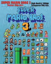 These images are intended for home use only. Super Mario Bros 3 Clipart Mario Pixels 8 Bit Vector Etsy