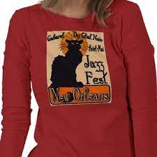 Jazz Fest Chat Noir Avril Mai New Orleans T Shirts Jazz T Shirts T Shirt Long Sleeve Tshirt Men