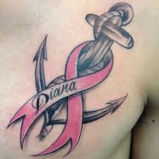 Breast cancer ribbon tattoos are the most famous tattoo designs for women. Diana Anchor Tattoos On Chest For Men Http Tattooswall Com Diana Anchor Tattoos On Chest For Men Names Tattoos For Men Cancer Ribbon Tattoos Anchor Tattoos
