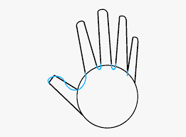 For each finger, draw a pair of straight lines, allowing the lines to converge slightly at the tip. How To Draw Hand Easy Simple Hand Drawing Hd Png Download Kindpng
