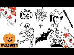 Its for the halloween season and. How To Draw Halloween Things Easy A Pumpkin Bat Ghost Zombie Spider Web Haunted House Youtube