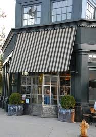Black And White Awnings For Windows Tavern In La Store Front Love The Black And White Stripe Awning Shop Fronts Tavern Brentwood Cafe Design