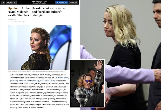 Washington Post adds editor's note to Amber Heard's 2018 op-ed after Johnny Depp defamation verdict
