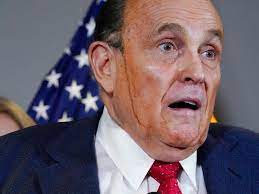 Many quickly realized that giuliani's sweat was forcing his hair dye to leak, which is quite the embarrassing thing to happen when you're. Watch Rudy Giuliani S Hair Dye Trickle Down His Face At Wild Presser