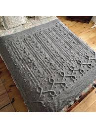 Basic cables square for knit your cables afghan; Knitting Patterns Supplies Flowers By The Fence Blanket Knit Pattern