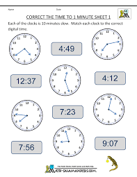 Clock Worksheets To 1 Minute Clock Worksheets Time Worksheets Elapsed Time Worksheets