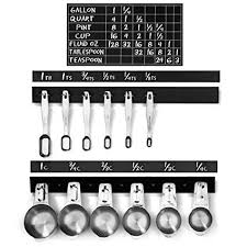 N P Products 17 5 Measuring Cup Spoons In Cabinet Door Hanging Holder Kit Labels Conversion Chart Bonus Coffee Scoop Perfect For Cooking
