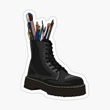 Pants with chain loose fit kpop black y2k pants baggy streetwear cargos aesthetic pants gothic. Goth Boots Stickers Redbubble