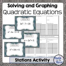 Updated 6 22 15 Now Includes A 6th Stations Solve A Quadratic Equation Using The Quadratic Formula In Th Quadratics Quadratic Equation Station Activities