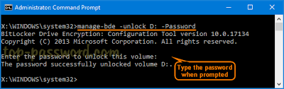 Just type this command and press enter. How To Decrypt Bitlocker Encrypted Drive From Command Line Password Recovery