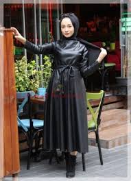 Siyah Tesettur Deri Elbise Modelleri Elbise Modelleri Siyah Elbise