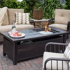 Red Ember Hayeson Gas Fire Coffee Table From Hayneedle Com Fire Pit Coffee Table Fire Table Affordable Outdoor Furniture