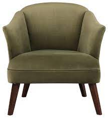 Create an inviting atmosphere with new living room chairs. Olive Green Midcentury Modern Velvet Accent Chair Round Barrel Back Tub Armchairs And Accent Chairs By My Swanky Home Houzz
