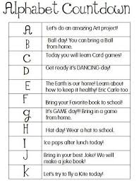 The Alphabet Countdown School Activities End Of Year Teaching First Grade