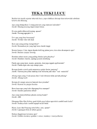 Minta tolong dong ini gimana isinya. Teka Teki Lucu