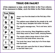 Intelligent people don't feel shy and search true or false trivia on the internet straightaway. Questions About Jesus Resurrection True False Kids Korner Biblewise