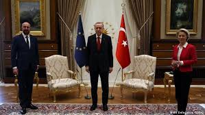 While geographically most of the country is situated in asia, eastern thrace is part of europe and many turks have a sense of european identity. Eu And Turkey S Sofagate Blame Game Enters Round 2 News Dw 08 04 2021