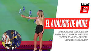 Su explosión en la tv ha traído revuelo en mundo de los medios y del fútbol.los hombres enloquecen por ella, pero h. Imperdible Analisis Tactico De Morena Beltran Sobre El 2 2 De Boca Y River En El Superclasico Youtube