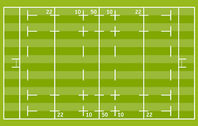 Rugby field vector with green color and detail. Rugby Field Basics