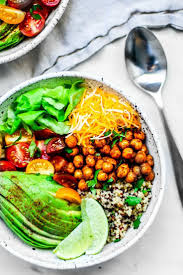 Taco Grain Bowl With Crispy Chipotle Chickpeas Recipe Vegetarian Recipes Whole Food Recipes Vegetarian Recipes Easy