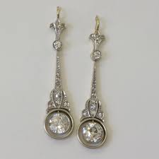 Buy 1920 S Art Deco Diamond Drop Earrings Sold Jewellery Sydney Art Deco Earrings Antique Jewelry Art Deco Diamond