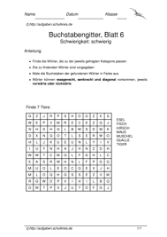 Zwischen den füllbuchstaben finden sie waagerecht, senkrecht und diagonal die unter dem wörterrätsel stehenden vokabeln. Buchstabengitter Ausdrucken Fur Grundschule Klasse 2 3 4