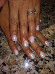 Pure White Dip Powder With A Pearl Chrome Pearl Nails Powder Nails Dipped Nails