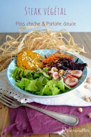 Recette steak de pois chiche : Steak Vegetal Aux Pois Chiche Et Patate Douce Rosenoisettes