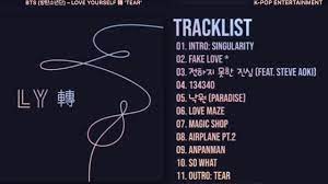 Reacting to all the songs i have not seen/heard yet off of the lover yourself: Full Album Bts ë°©íƒ„ì†Œë…„ë‹¨ Love Yourself è½‰ Tear Tracklist Youtube