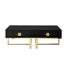 Smart black coffee table with white marble top options. Buy Posh Living Mano 2 Drawers Stainless Steel Base Coffee Table Black Gold Online In Poland B0887tq79m