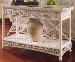White Wicker Console Table Rattan Furniture Furniture Sunroom Furniture