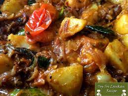 Thick Spicy Potato Curry For Chapathi With Maldives Dry Fish Jaffna Recipe Potato Curry Curry Recipes Recipes