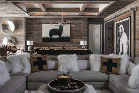 Ski In Ski Out Chalet In Montana With Rustic Modern Styling Living Room Decor Rustic Living Room Modern Rustic Living Room