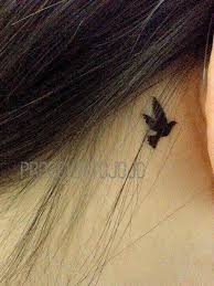 Black Bird Tattoo Behind Ear Pin By Meghan Ecke On Tattoos Fake Tattoos Neck Tattoo Tattoos