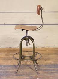 16 1/4x18 1/4x 38 3/4 pair of rh 1940s vintage toledo leather bar chairs. Original Vintage Adjustable Toledo Bar Stool Drafting Chair At 1stdibs