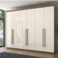 Então, mesmo que o quarto seja pequeno, é preciso pensar em como ampliar o tamanho do móvel para caber tudo confortavelmente. Guarda Roupa Casal 6 Portas 3 Gavetas Melvin Espresso Moveis Rustico Off White Madeiramadeira