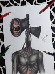 Siren Head Drawing Crow Artes Drawings Hand Painted Siren