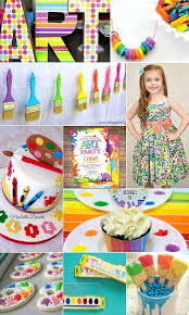Theme Kids Birthday Party Ideas For Girls Boutique Girls Clothing Blog Little Artist Birthday Paty Artist Birthday Painting Birthday Party Birthday Party Crafts