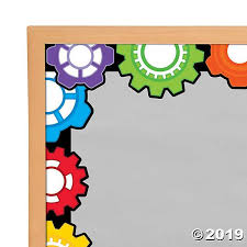 Stem Gears Bulletin Board Borders Oriental Trading Bulletin Board Borders Stem Classroom Classroom Themes
