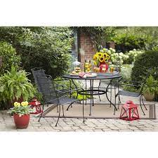 Shop Garden Treasures Davenport Mesh Black Wrought Iron Patio Dining Chair Without Cushion At Lowes Com Patio Patio Set Patio Decor