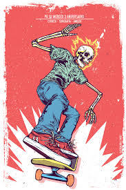 Skate Ghost Rider On Behance Retro Poster Wall Collage Art Collage Wall