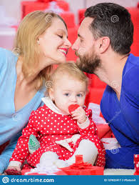 Family Celebrate Their Love. Romantic Couple In Love And Baby Girl.  Valentines Day Concept. Together On Valentines Day Stock Image - Image Of  Cute, Father: 137833417