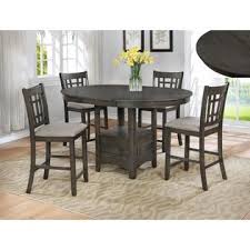 Satisfying your taste for traditional furnishings, the porter dining room extension table with chairs is beautifully elegant, without looking fussy. Crown Mark Cm2795gy T 4260 5 Pc Winston Porter Renshaw Hartwell Grey Finish Wood Counter Height Oval Dining Table Set